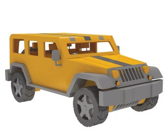Plans and templates, Jeep Wrangler wooden toy - Digital pattern, Instant PDF download