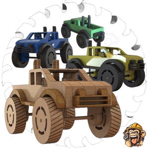 モンスタートラックデジタルプラン - 木材切断用PDF - 即時ダウンロード 木製車