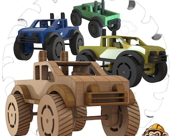 Monster Truck Digital Plans - PDF for Wood Cutting - Instant Download WOODEN Car