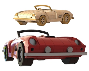 Ferrari GTO California 1962 Plans and Templates, Wooden Toy - Digital Pattern, Instant PDF Download
