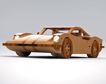 Plans and templates, 1969 Ferrari Dino 246 GT wooden toy - Digital Pattern, Instant PDF Download