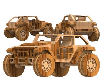 Download JEEP TRAILCAT digital plans and template pdf, instant download, wooden car pattern.