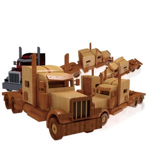 Pläne und Vorlagen, Holzspielzeug Peterbill Truck - Digitales Muster, Sofortiger PDF-Download