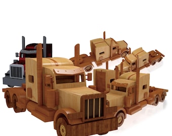 Plans and templates, Peterbill wooden toy truck - Digital pattern, Instant PDF download