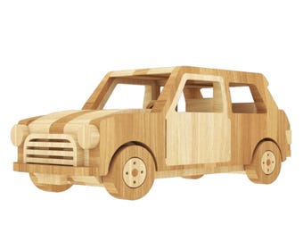 Plans and templates, Austin Mini wooden toy - Digital pattern, Instant PDF download