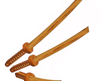 Plans and templates, wooden toy KATANA sword, Instant PDF download