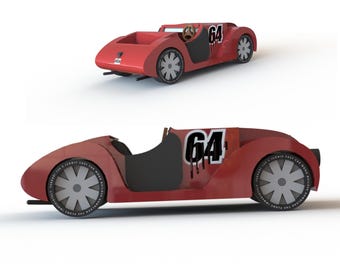 Plans and templates, 1947 Ferrari 125 S wooden toy - Digital pattern, Instant PDF download