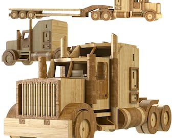 Kenworth Heavy Duty Truck, Wooden Toy + Trailer - Digital Pattern, Instant PDF Download