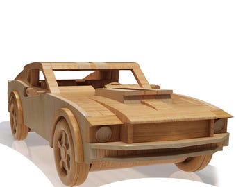 Planos y plantillas, juguete de madera Ford Mustang 1969 John Wick, Descarga Instantanea pdf, video explicativo