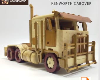 Plans and templates, wooden toy Kenworth Cabover truck - Digital pattern, Instant PDF download
