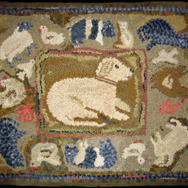 Hooked Rug Pattern Shep's World Antique Adaption PDF Download