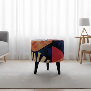 ネオンカラーのスツール、ピンキーフットレスト、女の子の部屋用プーフ