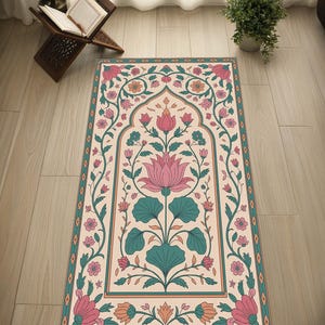 Handmade Woven Turkish Prayer Rug Premium, Large Mosque-Style Muslim Prayer Rug at Home, Muslim Prayer Rug Learning Aid, Salah Mat, RB-2060