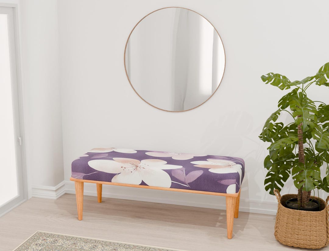 Flower Motif Bench, Purple Bench, Window Front Bench, Office Supply ...