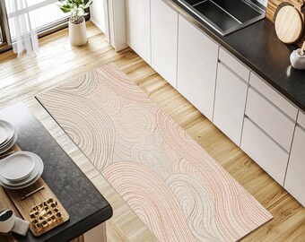 Pastel color rug, Minimalist design rug, Housewarming rug, Chic area rug, Under bed rug, Washable rug, Anti slip back rug, Boho rug, RB-1811