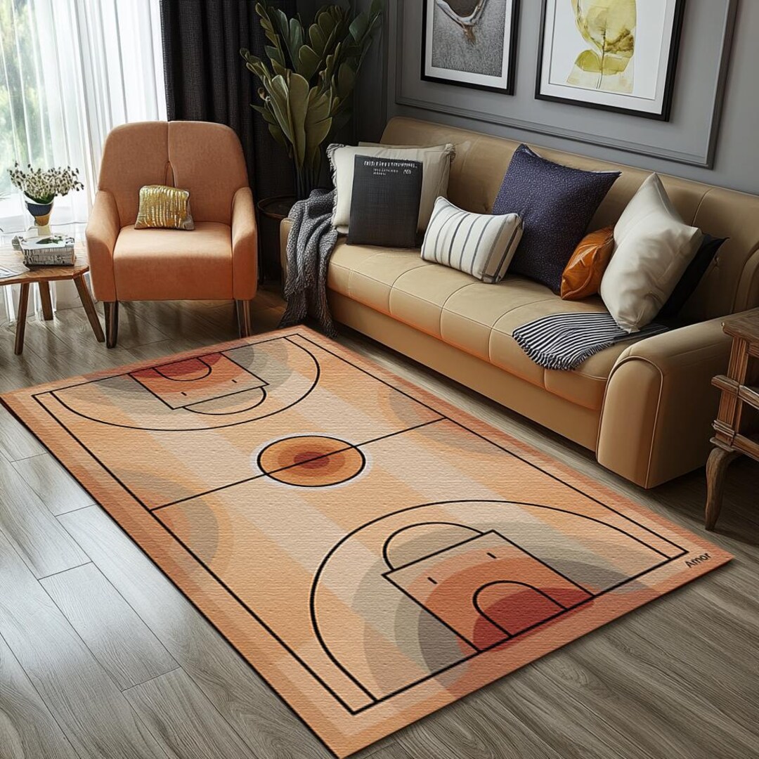 Neutral Rug, Basketball Court Inspired Rug, Bohemian Rug, Saloon ...