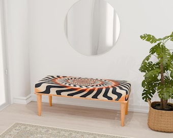 Farmhouse bench, Housewarming bench, Hallway bench, Ottoman long seat, Handmade bench, Nomadic bench, Wood work bench, RB bench 87