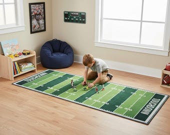 Football score rug, Turkish print rug, Cozy rug, Area rug, Green color rug, Utility rug, Stylish rug, Runner rug, Premium art rug, RB-1554