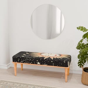Banco de madera para jardín, Banco de mediados de siglo, Banco gótico, Banco de pie, Muebles de exterior, Mesa de comedor rústica, Banco personalizado, Puf, Banco RB 472
