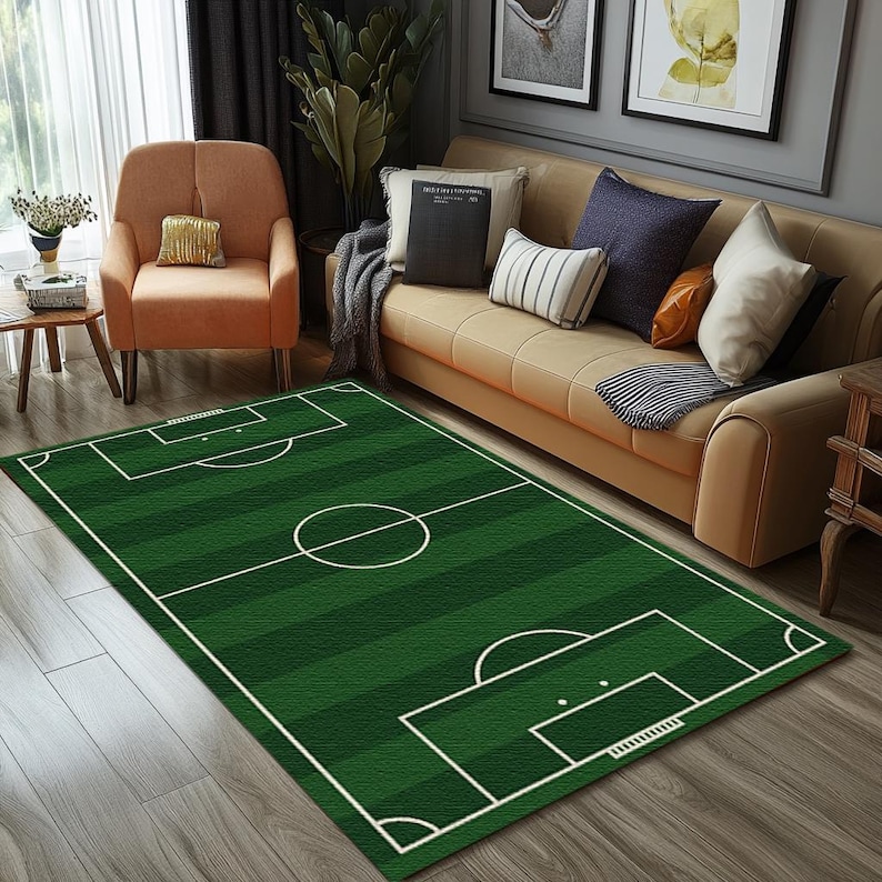 Balcony rug, Special event rug, Soccer field rug, Birthday gift rug, Contemporary rug, Stain resistant rug, Synthetic back rug, RB-1547