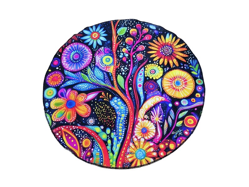 Light color rug, Round rug, Rustic rug, Botanical rug, Movie room rug, Eclectic rug, Utility home decoration rug, Bright area rug, RB-235