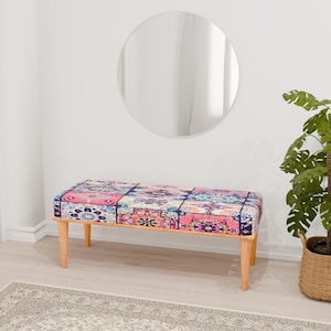 Ottoman seating bench, Elegant bench, Antique bench, Front door bench, Regular bench, Bedroom bench, Handmade bench, RB bench S-14