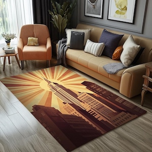 Modern washable rug, Bedroom rug, Bedside rug, Artistic decoration for hallway, Area rug, Soft color rug, Non slip floor decoration, RB-275