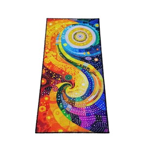 Vibrant runner rug, Abstract rug, Multicolor rug, Kitchen runner rug, Bedside rug, Eclectic rug, Washable rug, Non slip runner rug, RB-495