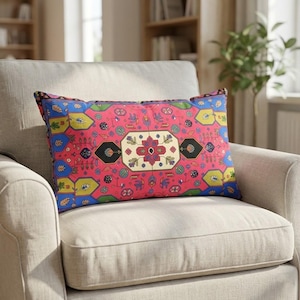 Türkischer Kilim-Muster-Kissenbezug, doppelseitiger waschbarer Stoff, RB-2229