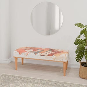 Cat pattern bench, Bench for library, Cozy home decoration, Bright bench, Ottoman furniture, Custom sizes bench, Cool bench, RB bench 1151
