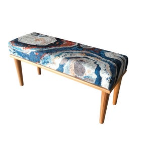 Unique design bench, Small rustic bench, Bohemian bench, Modern shoe bench, Hand crafted ottoman, Retro bench, Kitchen bench, RB bench 727