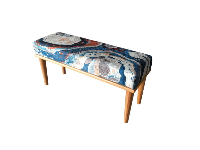 Unique design bench, Small rustic bench, Bohemian bench, Modern shoe bench, Hand crafted ottoman, Retro bench, Kitchen bench, RB bench 727