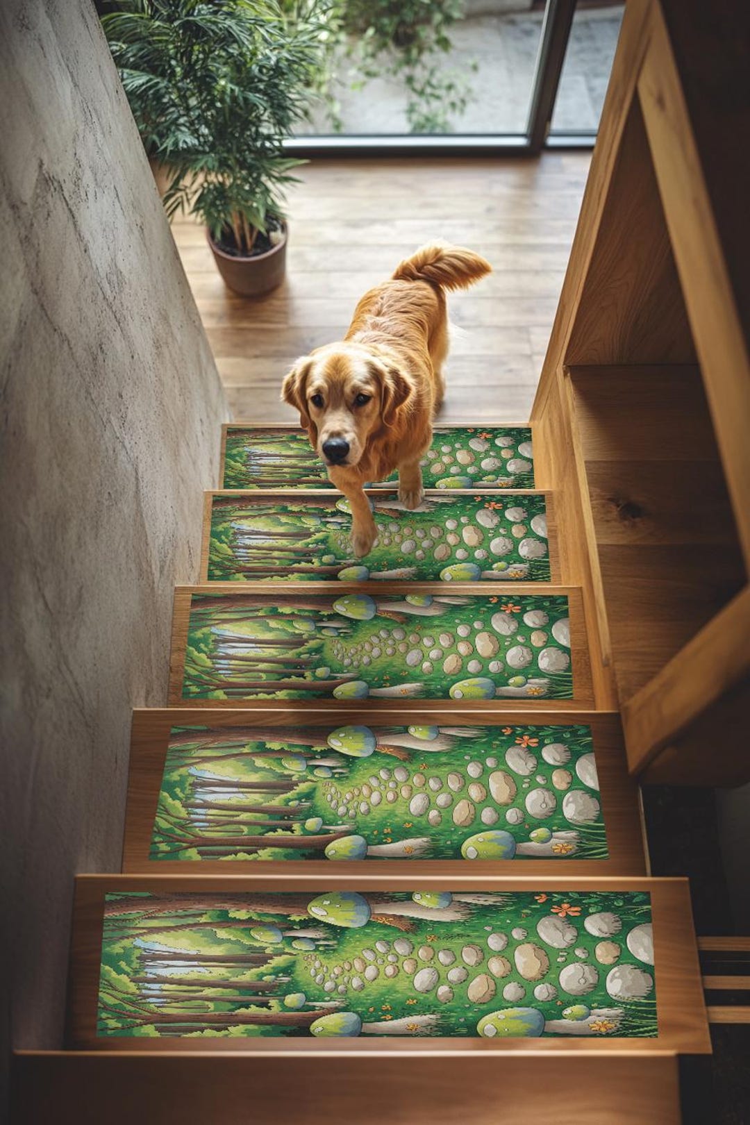 Outdoor Step Rugs Nature Forest Path Stair Rug | Green Tree Pattern Home Step, RB-2510 - Etsy