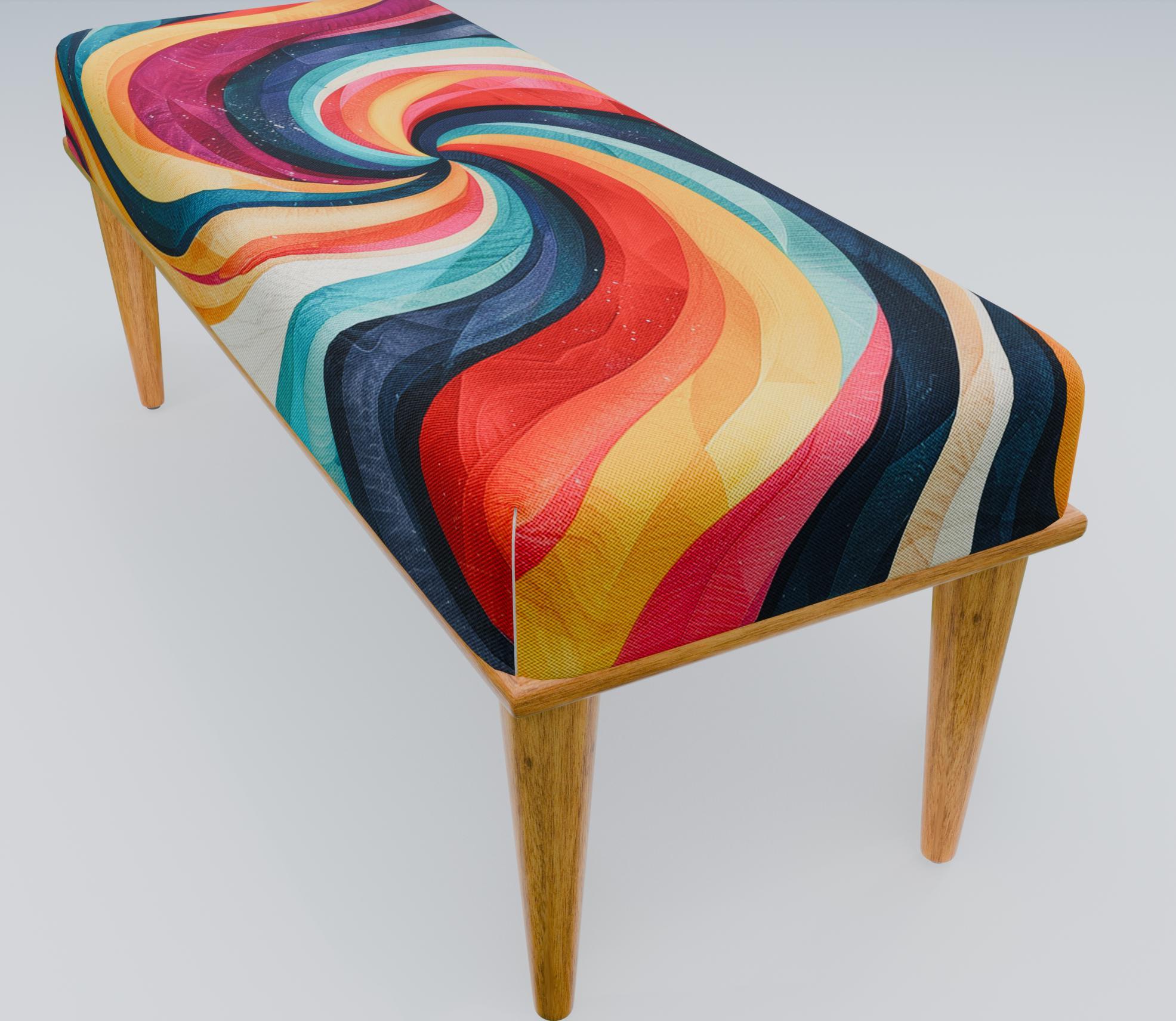 Colorful Bench, Rustic Bench, Farmhouse Bench, Ottoman Wooden Bench ...