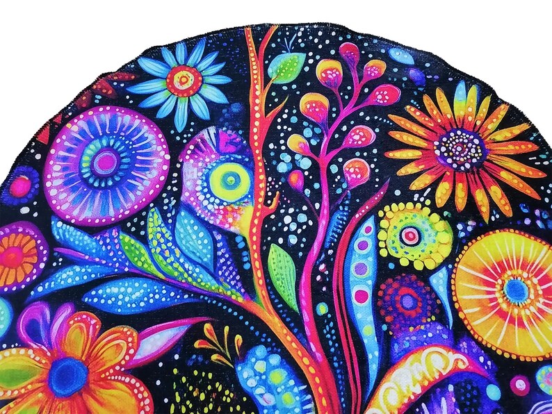 Light color rug, Round rug, Rustic rug, Botanical rug, Movie room rug, Eclectic rug, Utility home decoration rug, Bright area rug, RB-235