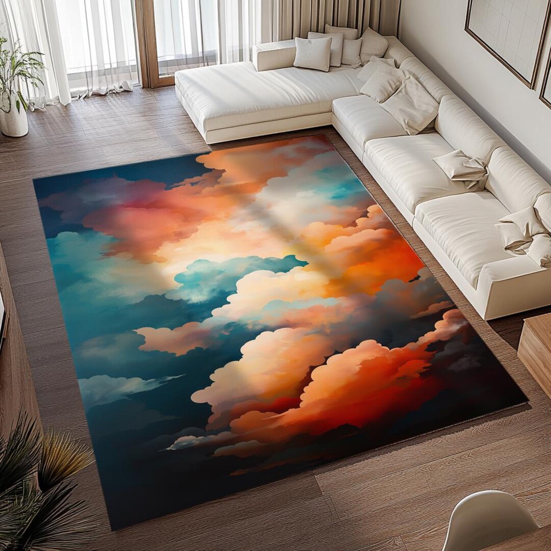 Cloud Pattern Rug Luxurious Rug, Modern Rug, Cloud Pattern Rug, Stylish Runner Rug ...