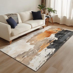 High traffic area rug, Elegant runner rug, Premium art rug, Non slip backside rug, Easy to clean rug, Abstract rug, Housewarming rug, RB-764
