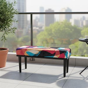 Colorful bench, Farmhouse bench, Dining table bench, Ottoman chic bench, Meditation bench, Luxury bench, Bedroom bench, RB bench 55