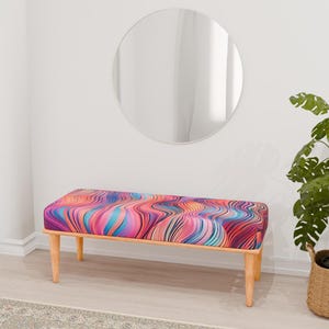 Banco Pinky, Banco portátil, Reposapiés otomano, Banco al final de la cama, Muebles de alta gama, Puf de maquillaje, Banco Gossip, Silla de comedor, Banco RB 179