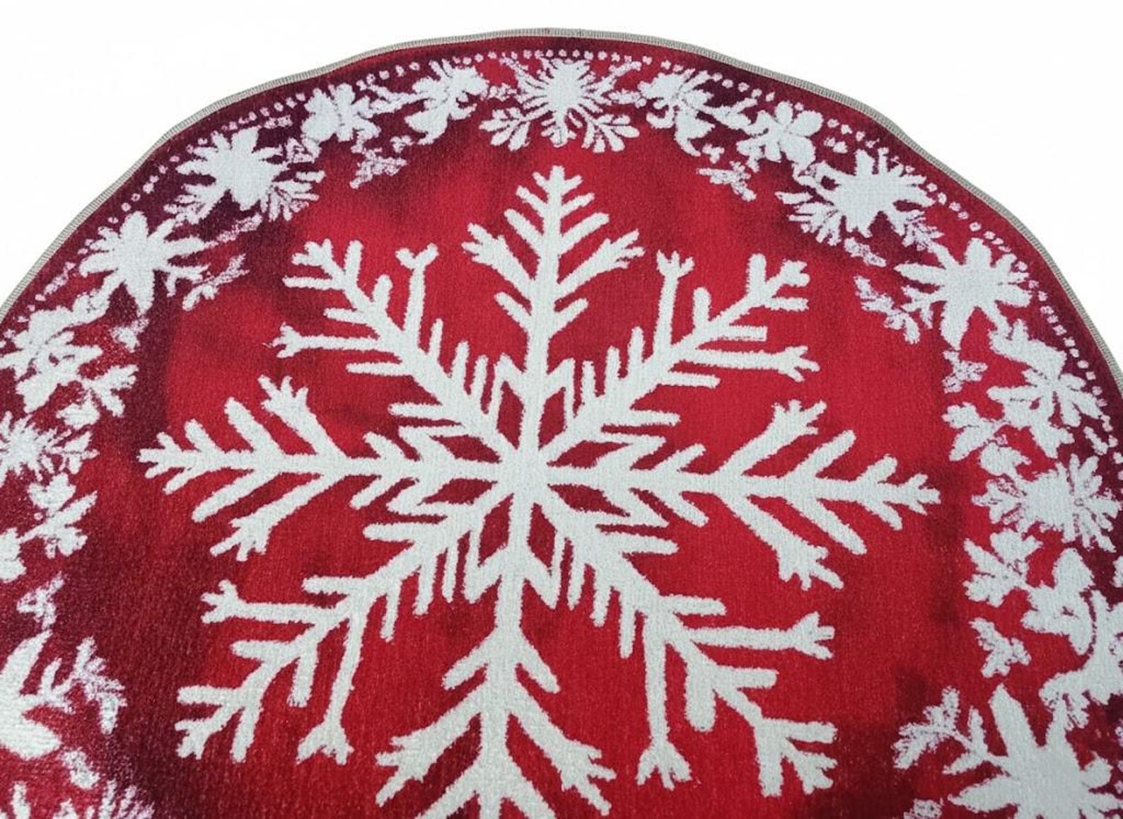 Snowflake Pattern Rug, Round Rug, Door Mat Rug, Turkish Print Rug ...