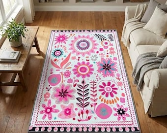 Preppy rug, Blush pink rug, Doorways rug, Timeless runner rug, Lovely modern rug, Non slip rug, Washable runner rug, Girls room rug, RB-815