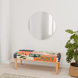 Leaf print bench, Kitchen bench, Retro table, Doorway shoe bench, Front window bench, Ottoman long seat, Wood work bench, RB bench 11