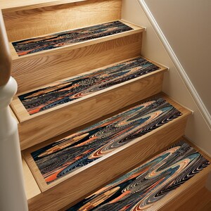 Dark step covering, Treads with landing, Chenille stair rug, Modern stair steps, Everyday step rug, Stair runner rug, Non slip rug, RB-197