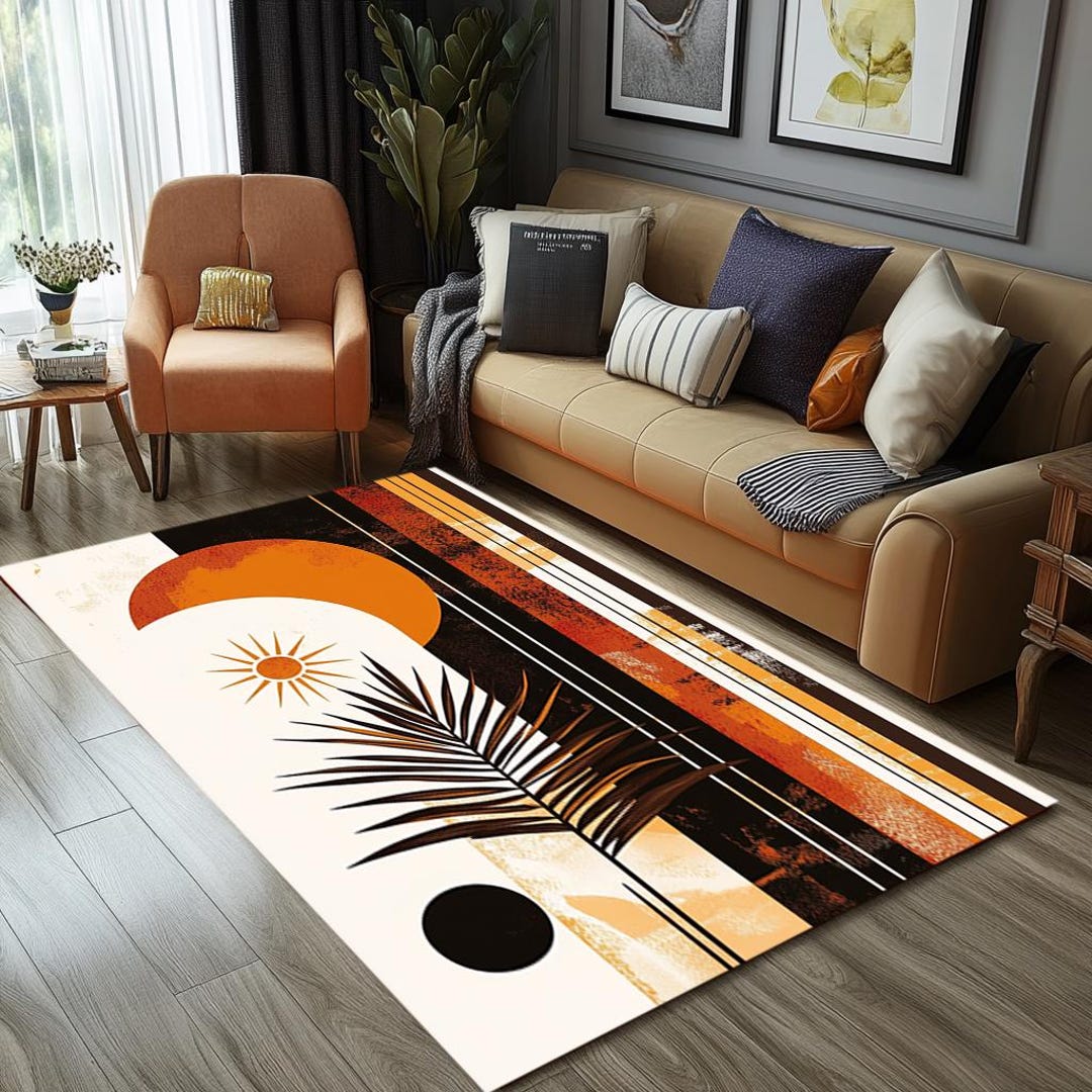 Art Deco Rug, Sun Pattern Rug, Foyer Rug, Meditation Rug, Comfortable ...
