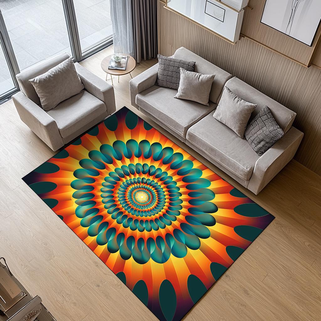 Artistic design rug, Vibrant color rug, Laundry rug, Living room decor, Kitchen runner,  Under table rug, Aesthetic print rug, RB-85