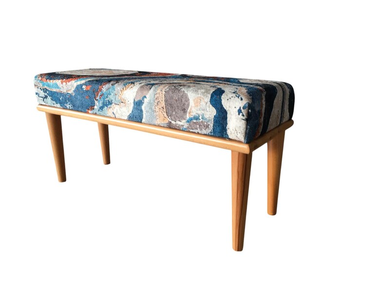 Unique design bench, Small rustic bench, Bohemian bench, Modern shoe bench, Hand crafted ottoman, Retro bench, Kitchen bench, RB bench 727