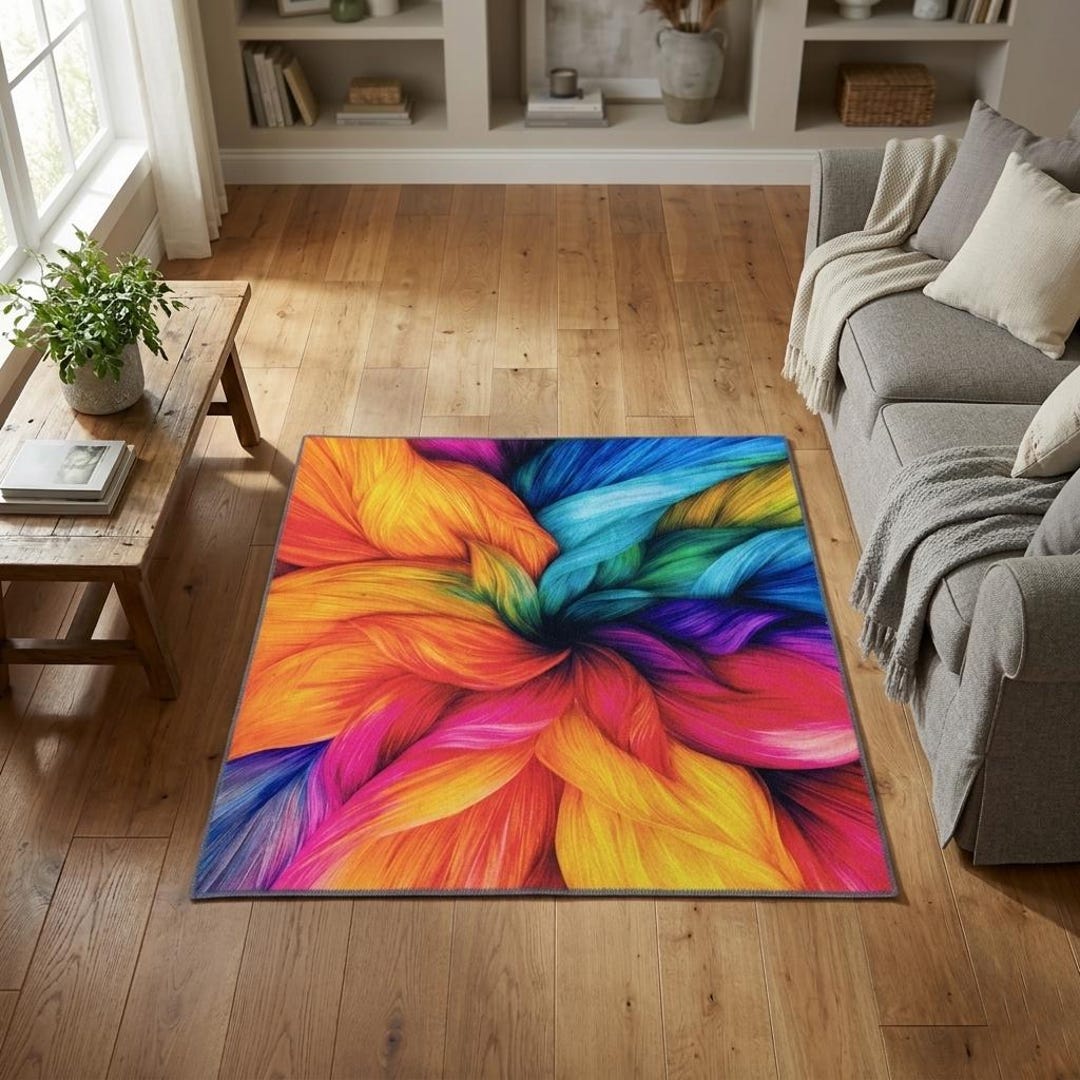 Colorful Rug, 3D Design Rug, Anti Lint Rug, Pet Friendly Rug ...