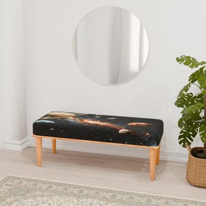Elegant bench, Ottoman seating, Long seat, Coffee table bench, Housewarming bench, Utility furniture, Doorway bench, Mid table, RB bench 108