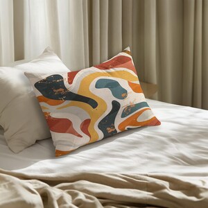 Kissen in Pastellfarben, Paisley-Kissen, Weiches Kissen, Verlobungsgeschenk, Baumwollkissen, Sesselkissen, Langer Kissenbezug, Modernes Kissen, RB-43