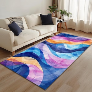 Lovely rug, Bright color rug, Luxurious rug, Modern home decor, Comfortable rug, Housewarming rug, Washable rug, Non slip area rug, RB-207